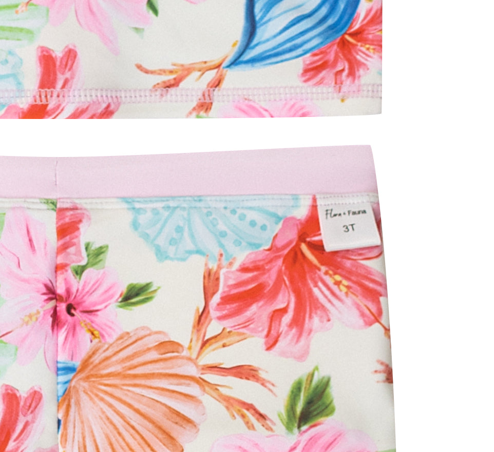 The 'Floral' 2-Piece Rash Guard Swimsuit Set